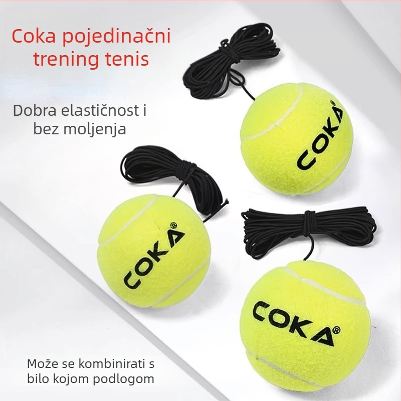 Uređaj za treniranje tenisa za početnike, gumena konstrukcija, logotip otisnut, prilagodljiv, pogodan za stolni tenis i tenis s perjem