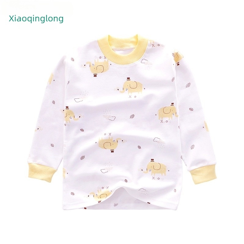 Dječji pamučni bazni top za proljeće i jesen, unisex, s visokim ovratnikom, 100% pamuk, uzrast 3–8 godina, bez kapuljače.