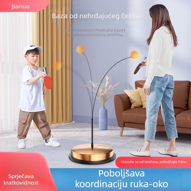 Trener za stolni tenis za unutarnju uporabu s elastičnim savitljivim osi i usisnom čašicom, Adking marka, ispisani logotip, privatna marka dostupna
