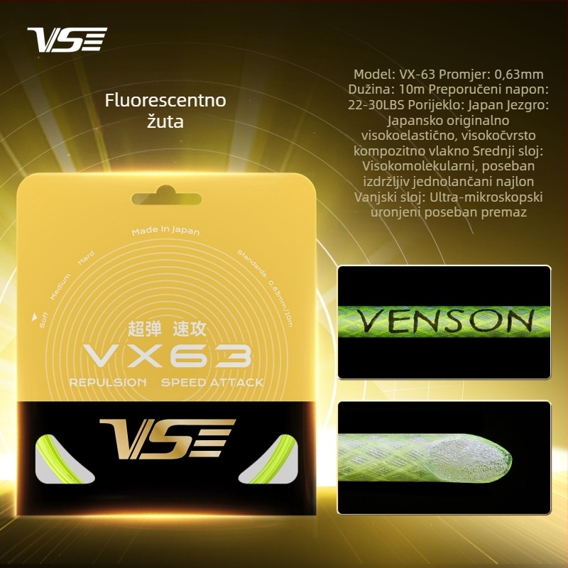 Weichen najlon vlakno struna za reket, porijeklo Japan, za badminton i tenis