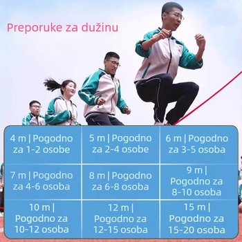 Dugački konopac za grupne skokove, pamuk konopac za preskakanje, profesionalno timsko konopac