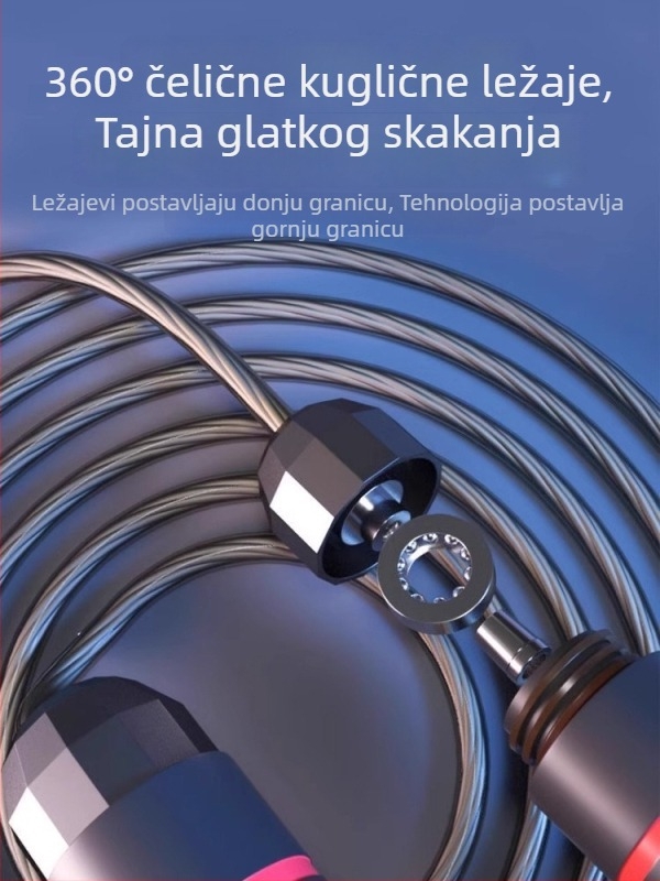 Uže za preskakanje s PVC premazom i čeličnim jezgrom, za odrasle i srednjoškolce, fitness uže