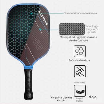 Karbonska raketa za pickleball – natjecateljska razina, za unutarnju i vanjsku upotrebu, udoban osjećaj