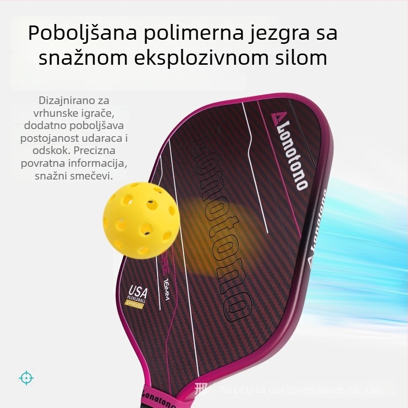 Karbonska raketa za pickleball – natjecateljska razina, za unutarnju i vanjsku upotrebu, udoban osjećaj