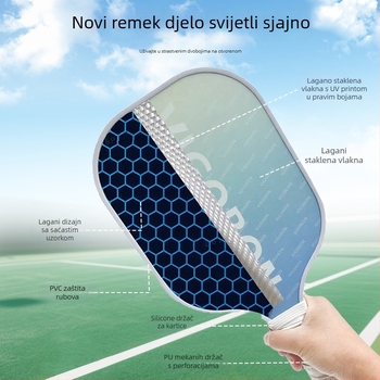 Pickleball reketa — Materijal: Fiberglass, Težina: 225 g, Marka: Burn cool front