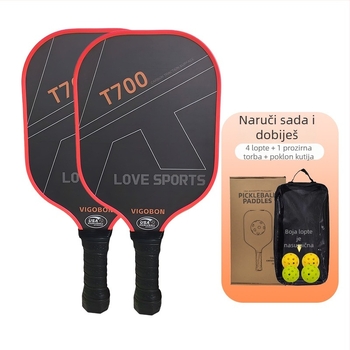 Vigobon pickleball reketa — karbonska vlakna, ultralagana, 235 g, natjecateljske razine, za vanjsku upotrebu