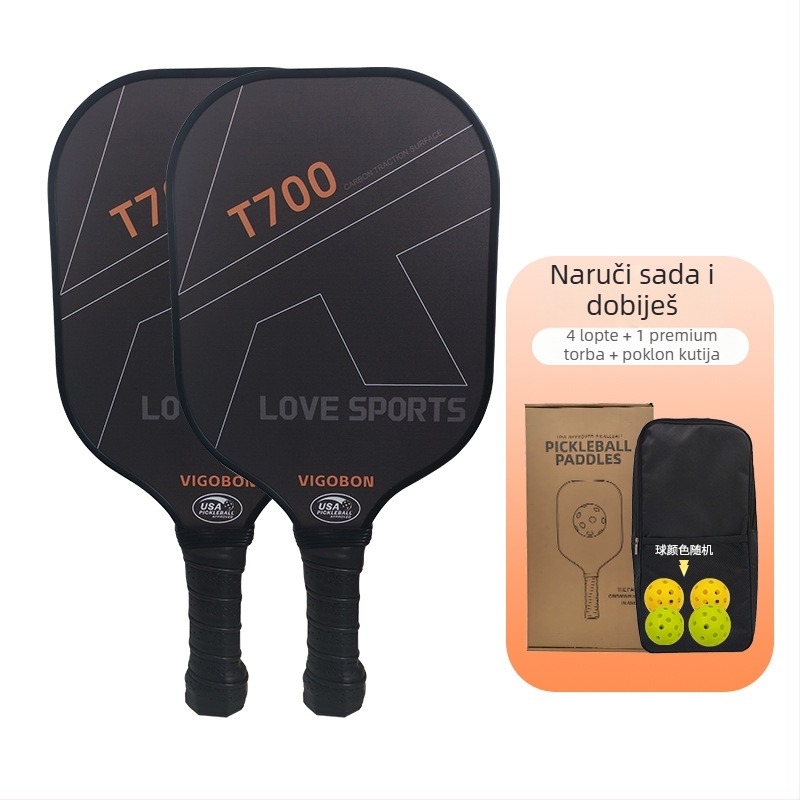Vigobon pickleball reketa — karbonska vlakna, ultralagana, 235 g, natjecateljske razine, za vanjsku upotrebu
