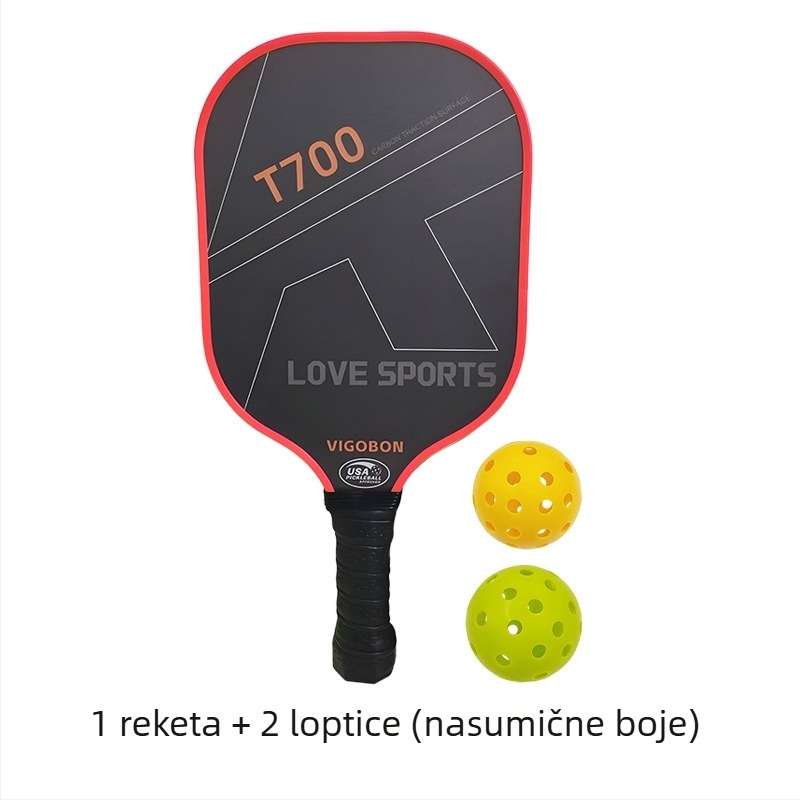 Vigobon pickleball reketa — karbonska vlakna, ultralagana, 235 g, natjecateljske razine, za vanjsku upotrebu