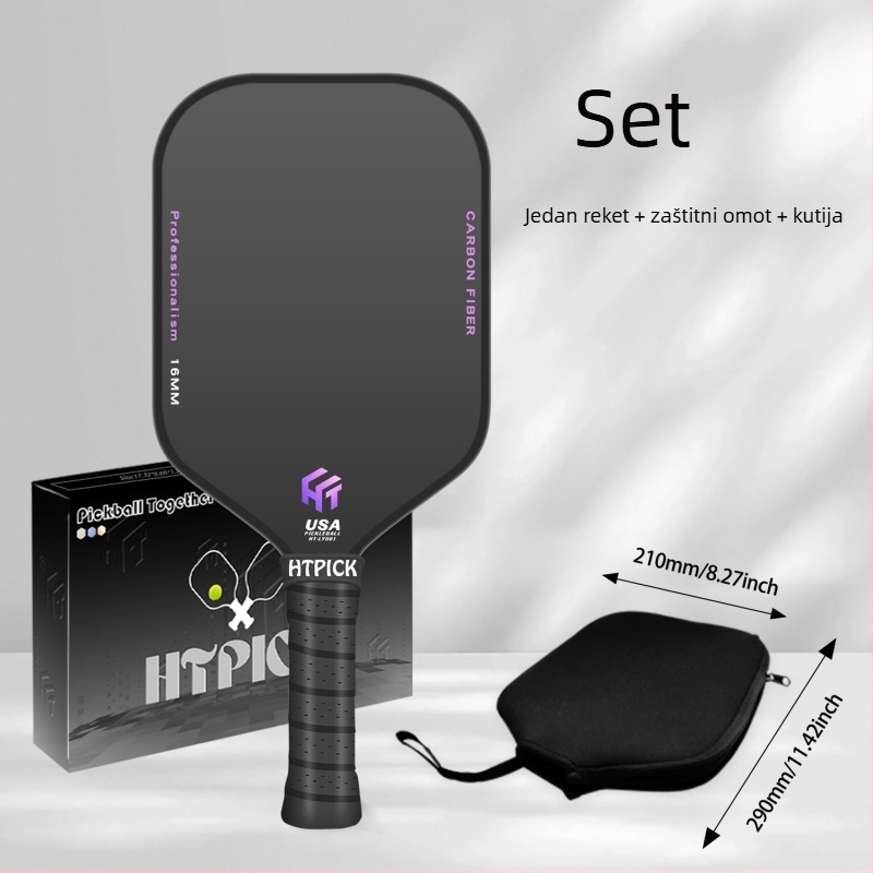 Pickleball reketa Htpick | T700 karbonska vlakna | 235 g | tekstura platna