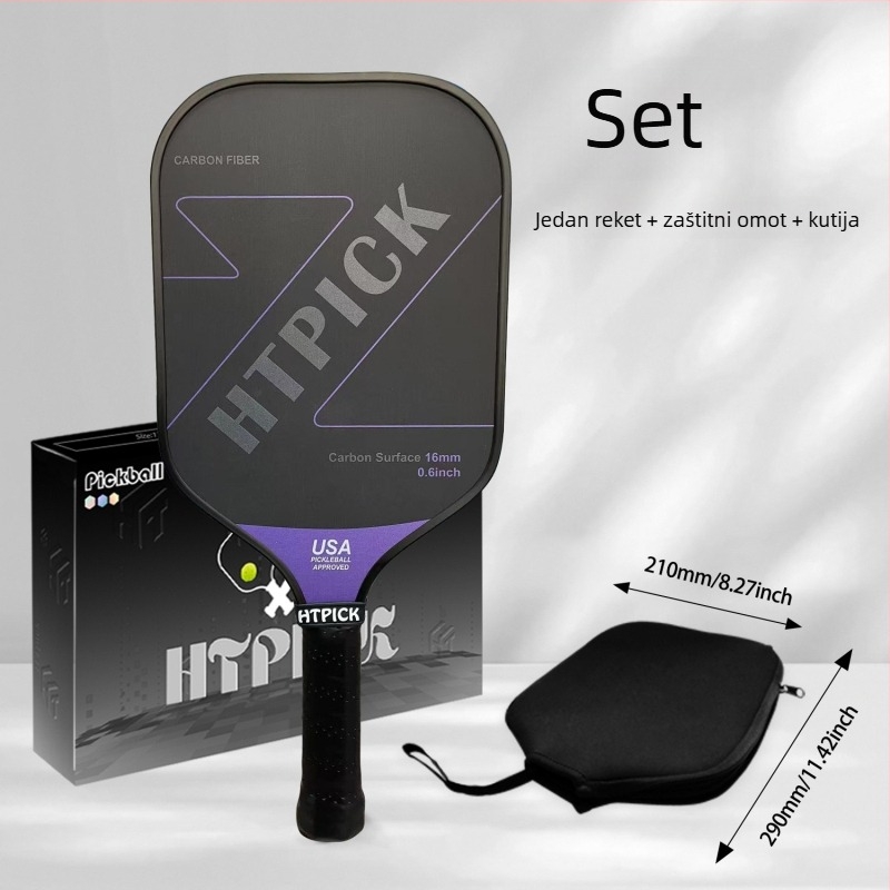 Pickleball reketa Htpick | T700 karbonska vlakna | 235 g | tekstura platna