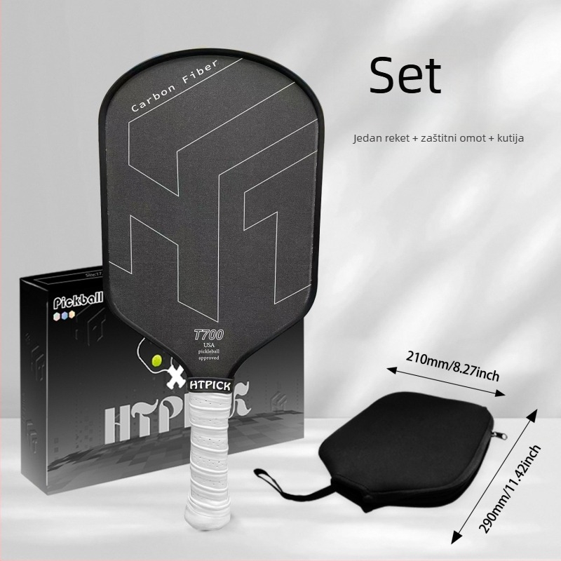 Pickleball reketa Htpick | T700 karbonska vlakna | 235 g | tekstura platna