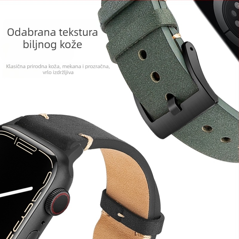 61S Kožna narukvica za Apple Watch, 22 mm, kompatibilna sa S11/S10/S9/Ultra3/2