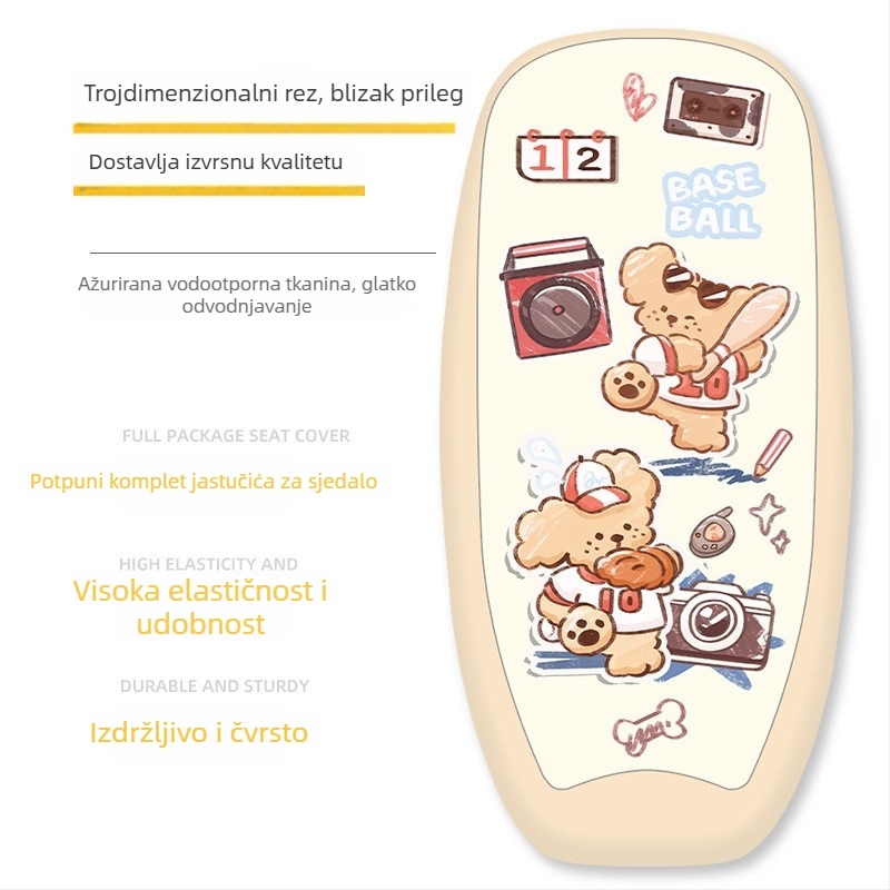 Navlaka za sjedalo električnog vozila; svila materijal; punilo od pamuka; ljetna uporaba; bez prilagodbe.