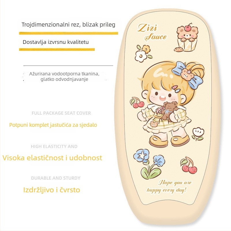 Navlaka za sjedalo električnog vozila; svila materijal; punilo od pamuka; ljetna uporaba; bez prilagodbe.