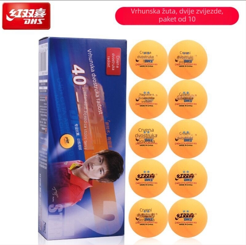 Lopta za stolni tenis – Double Happiness, novi materijal, porijeklo Šangaj, bez logotipa