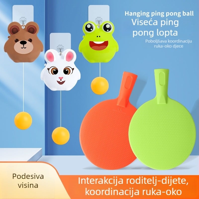 Dječji viseći trener za stolni tenis — roditeljska interakcija, unutarnja vježba koordinacije ruka-oko (Marka Ojardi; Materijal: Plastika; Kategorija: Stolni tenis; Pogodno za druge loptaste sportove)