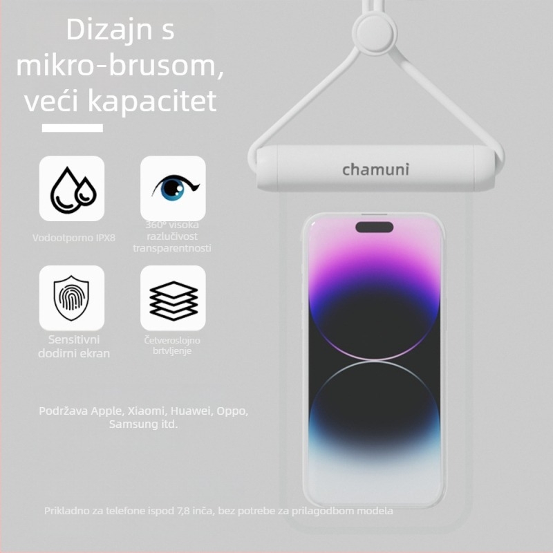 Vanjska vodootporna torbica za telefon sa zaštitom zaslona osjetljivog na dodir, ABS/TPU, kapacitet 7.2 L, prilagodljiv logotip