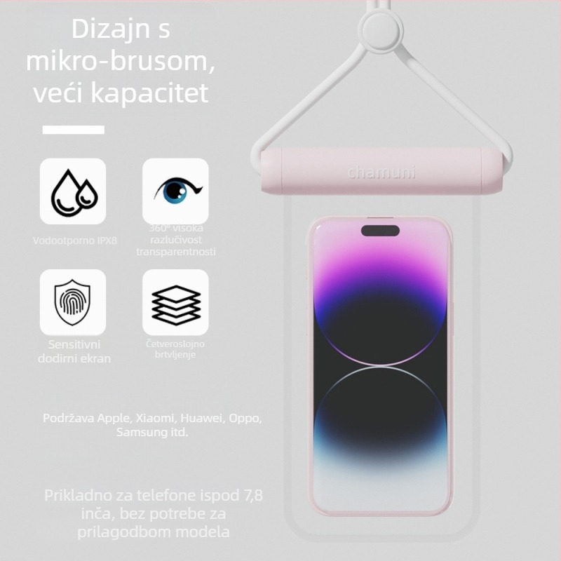 Vanjska vodootporna torbica za telefon sa zaštitom zaslona osjetljivog na dodir, ABS/TPU, kapacitet 7.2 L, prilagodljiv logotip
