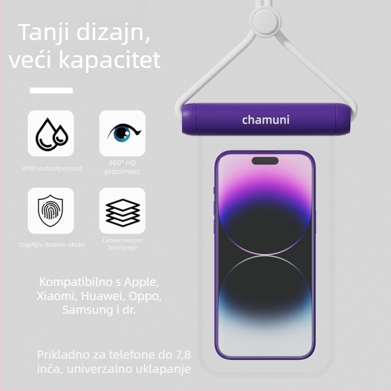 Vanjska vodootporna torbica za telefon sa zaštitom zaslona osjetljivog na dodir, ABS/TPU, kapacitet 7.2 L, prilagodljiv logotip