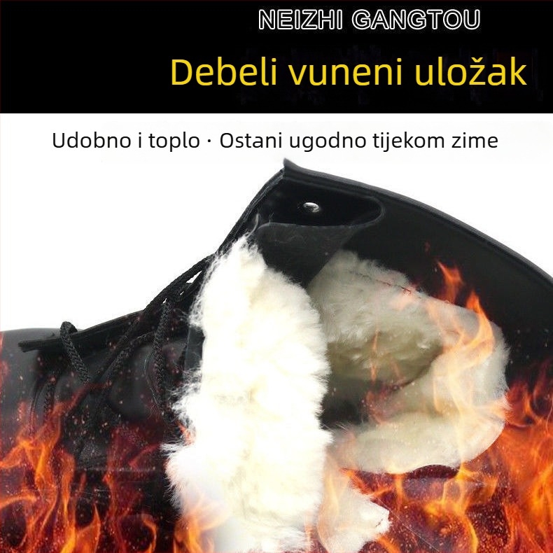 Kožne planinarske čizme sa zipom, visoke muške čizme, vodootporne
