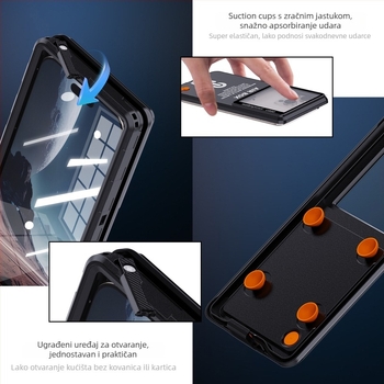 Zaštitno kućište za telefon s vodootpornim dizajnom za Apple — otporno na udarce, otporno na otiske prstiju, reljefna površina, materijal PC PET silikon, podrška prilagodbi