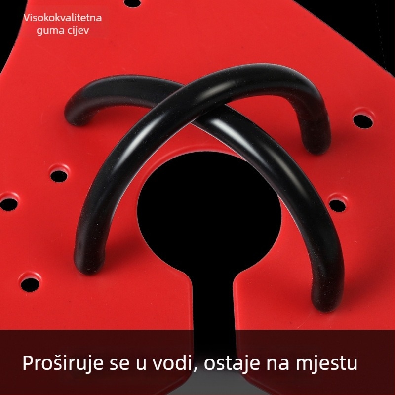 Ručne plivačke lopatice za profesionalni trening, pogodna za djecu i odrasle; materijal: PP dio za ruku i gumeni cjevčica; mogućnost prilagodbe