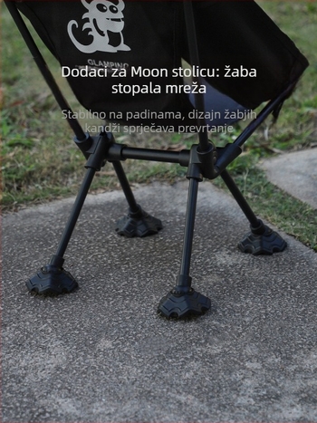 Sklopiva Moon stolica s protukliznim nogama, otporna plastika, podesiva, lagana i prijenosna