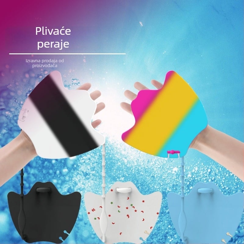 Silikonske plivačke peraje s oblikom patke, dizajn poludlan, za odrasle i djecu, dimenzije 249×146×123 mm, težina 159 g, mogućnost prilagodbe