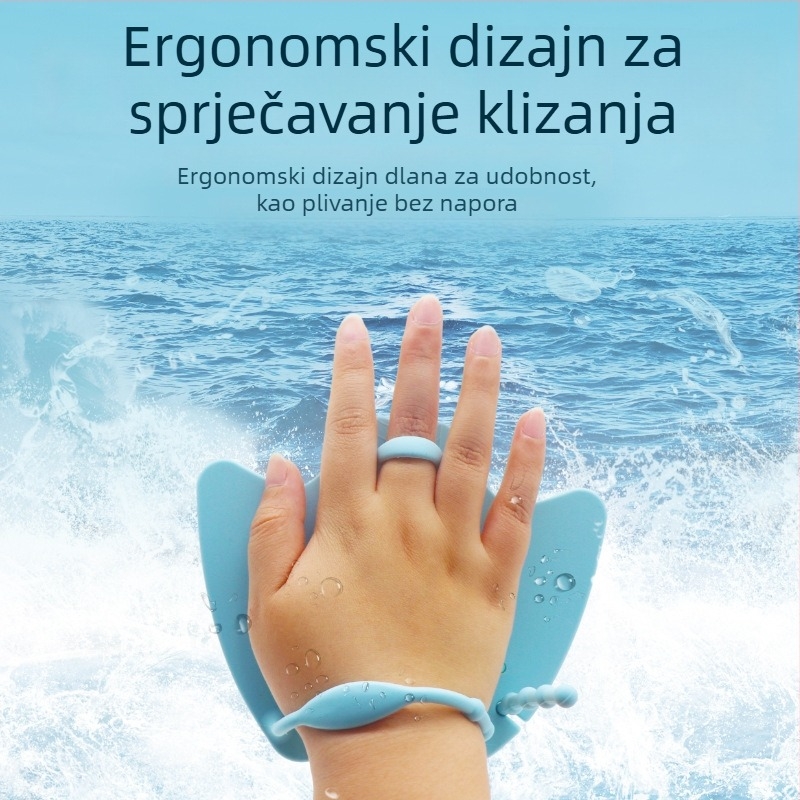 Silikonske plivačke peraje s oblikom patke, dizajn poludlan, za odrasle i djecu, dimenzije 249×146×123 mm, težina 159 g, mogućnost prilagodbe
