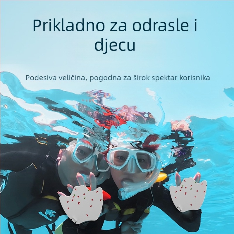 Silikonske plivačke peraje s oblikom patke, dizajn poludlan, za odrasle i djecu, dimenzije 249×146×123 mm, težina 159 g, mogućnost prilagodbe