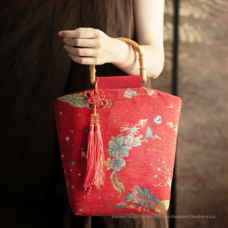 Brokatna svadbena torba u nacionalnom stilu sa Can logom