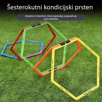 Šesterokutni kruh agilnosti za trening brzine i kontrole lopte, s kopčom, za nogomet i košarku