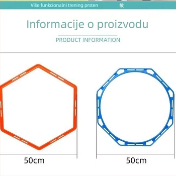 Šesterokutni kruh agilnosti za trening brzine i kontrole lopte, s kopčom, za nogomet i košarku
