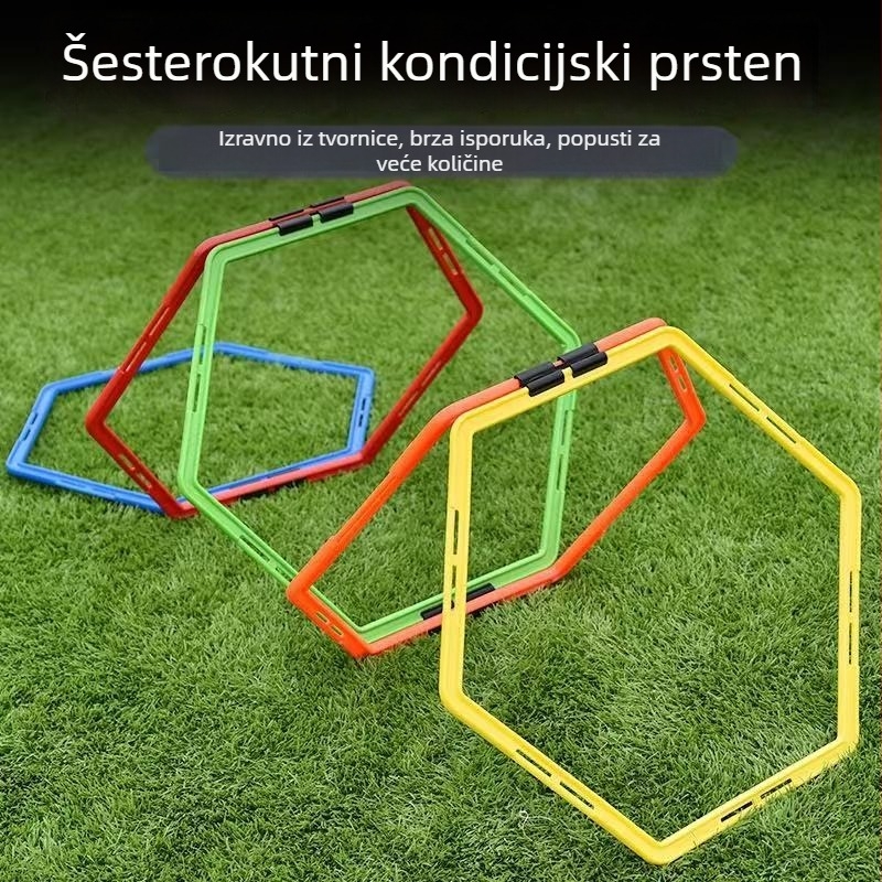 Šesterokutni kruh agilnosti za trening brzine i kontrole lopte, s kopčom, za nogomet i košarku