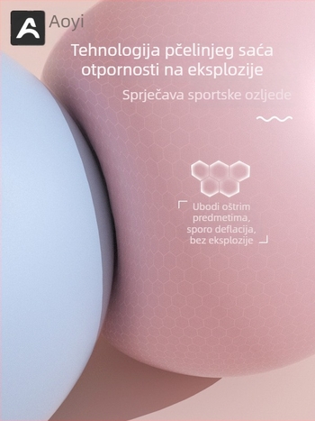 Joga lopta s funkcijom podizanja kukova, napuhavajuća PVC fitness lopta za Pilates i vježbanje, 0,14 kg