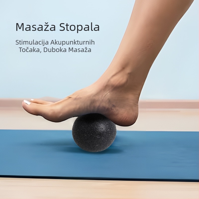 Set jogballa s malom kikiriki kuglom i joga kolonom za opuštanje ramena i vrata — masaža dubokih mišića fascije i meridijana na tabanima i leđima