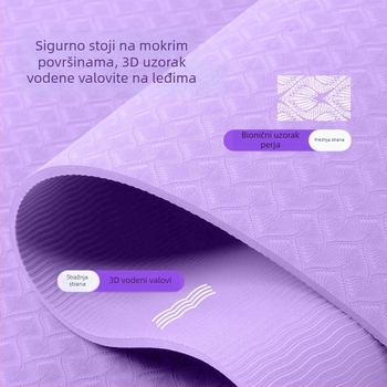 Joga prostirka, neklizajuća, debljine 15 mm, TPE materijal, težina 1230 g, s linijama asane