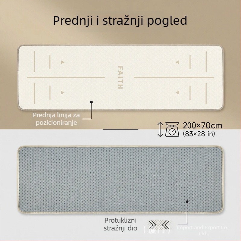 EVA joga prostirka, protuklizna, debela za fitness, s zaštitom rubova, za žene, veličina 210 × 70 × 0,9 cm