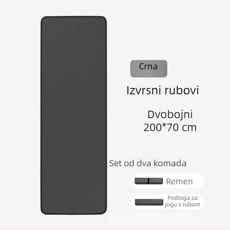 EVA joga prostirka, protuklizna, debela za fitness, s zaštitom rubova, za žene, veličina 210 × 70 × 0,9 cm