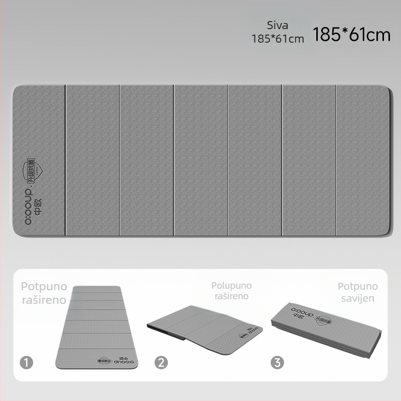 Sklopiva protuklizna joga podloga od TPE-a, 8 mm debljina, 1,1 kg