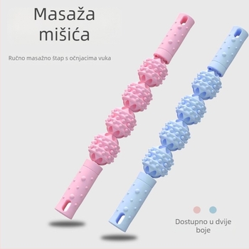 Štap za jogu s viljim zubom – senzorična masaža listova, valjkasta osovina, masaža stopala