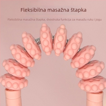 Desetokolesni masažni valjak za mišiće nogu — dubinski masaž, dvostruka funkcija za jačanje snage ruku, Materijal: PP+pružina, Šifra: Qq-88, Joga pomagala