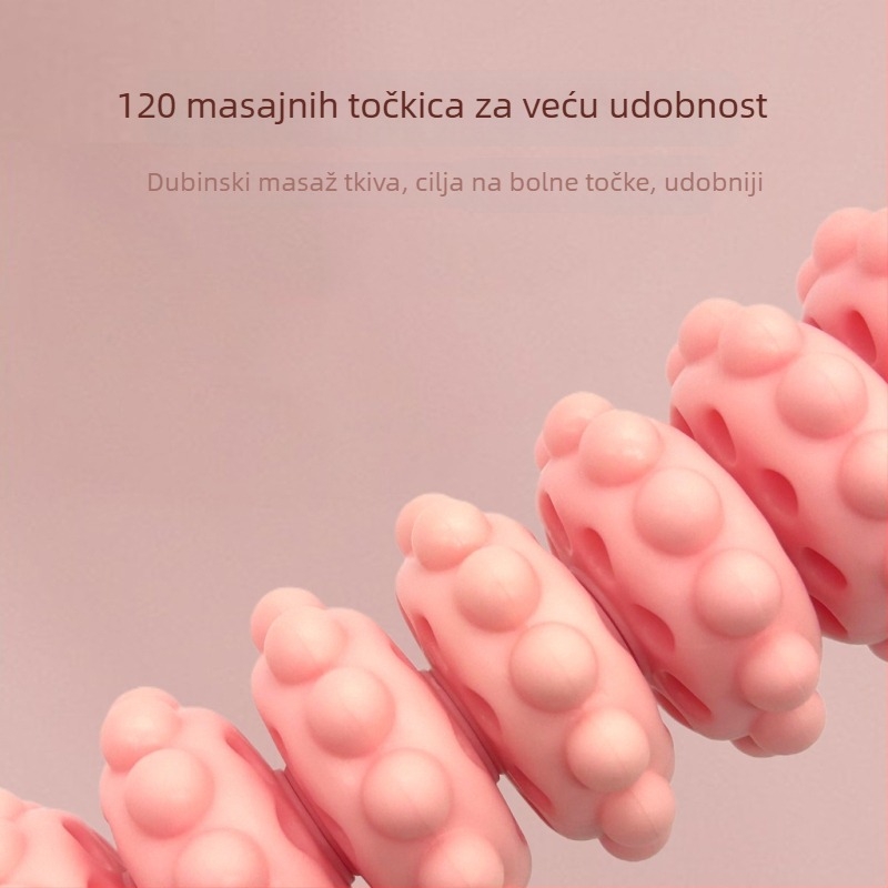 Desetokolesni masažni valjak za mišiće nogu — dubinski masaž, dvostruka funkcija za jačanje snage ruku, Materijal: PP+pružina, Šifra: Qq-88, Joga pomagala