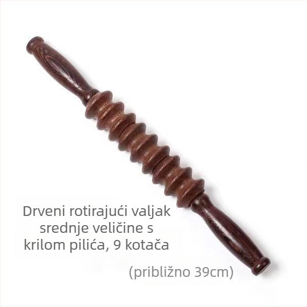 Drveni masažni roller – Redwood, masaža leđa, struka i nogu, dizajn joga štapa, moderni minimalistički stil