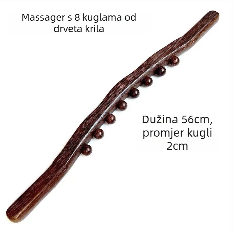 Drveni masažni roller – Redwood, masaža leđa, struka i nogu, dizajn joga štapa, moderni minimalistički stil