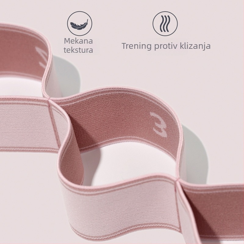 Joga produžni pojas sa segmentiranim dizajnom za trening držanja leđa i ramena, elastična užad (lateks i poliester)