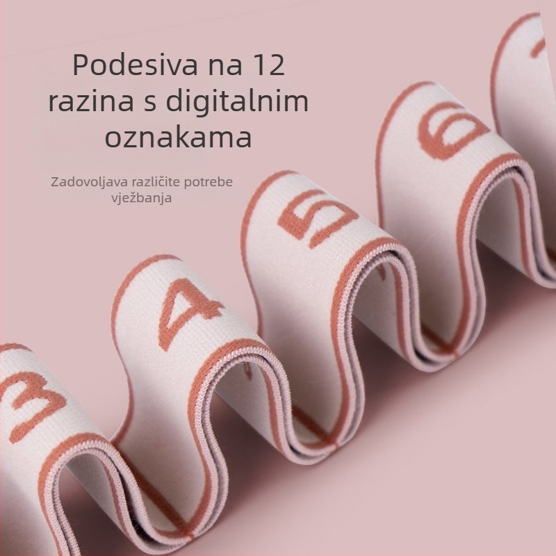 Joga produžni pojas sa segmentiranim dizajnom za trening držanja leđa i ramena, elastična užad (lateks i poliester)