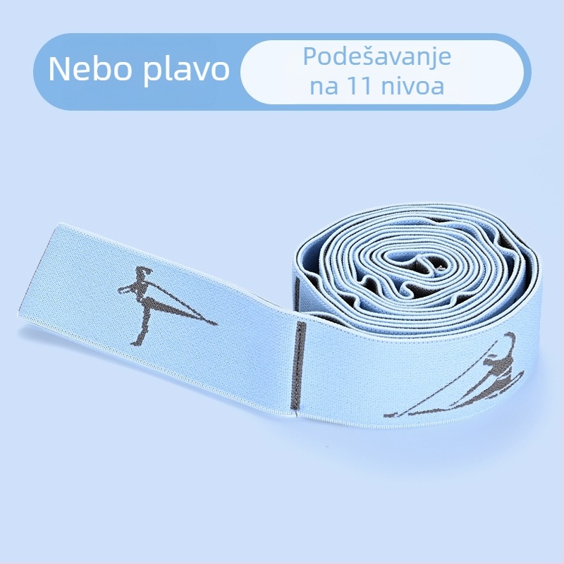 Joga produžni pojas sa segmentiranim dizajnom za trening držanja leđa i ramena, elastična užad (lateks i poliester)