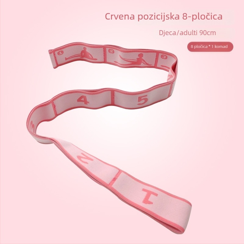 Joga produžni pojas sa segmentiranim dizajnom za trening držanja leđa i ramena, elastična užad (lateks i poliester)