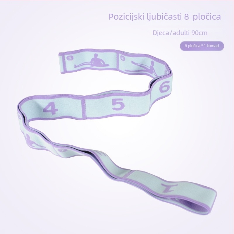 Joga produžni pojas sa segmentiranim dizajnom za trening držanja leđa i ramena, elastična užad (lateks i poliester)